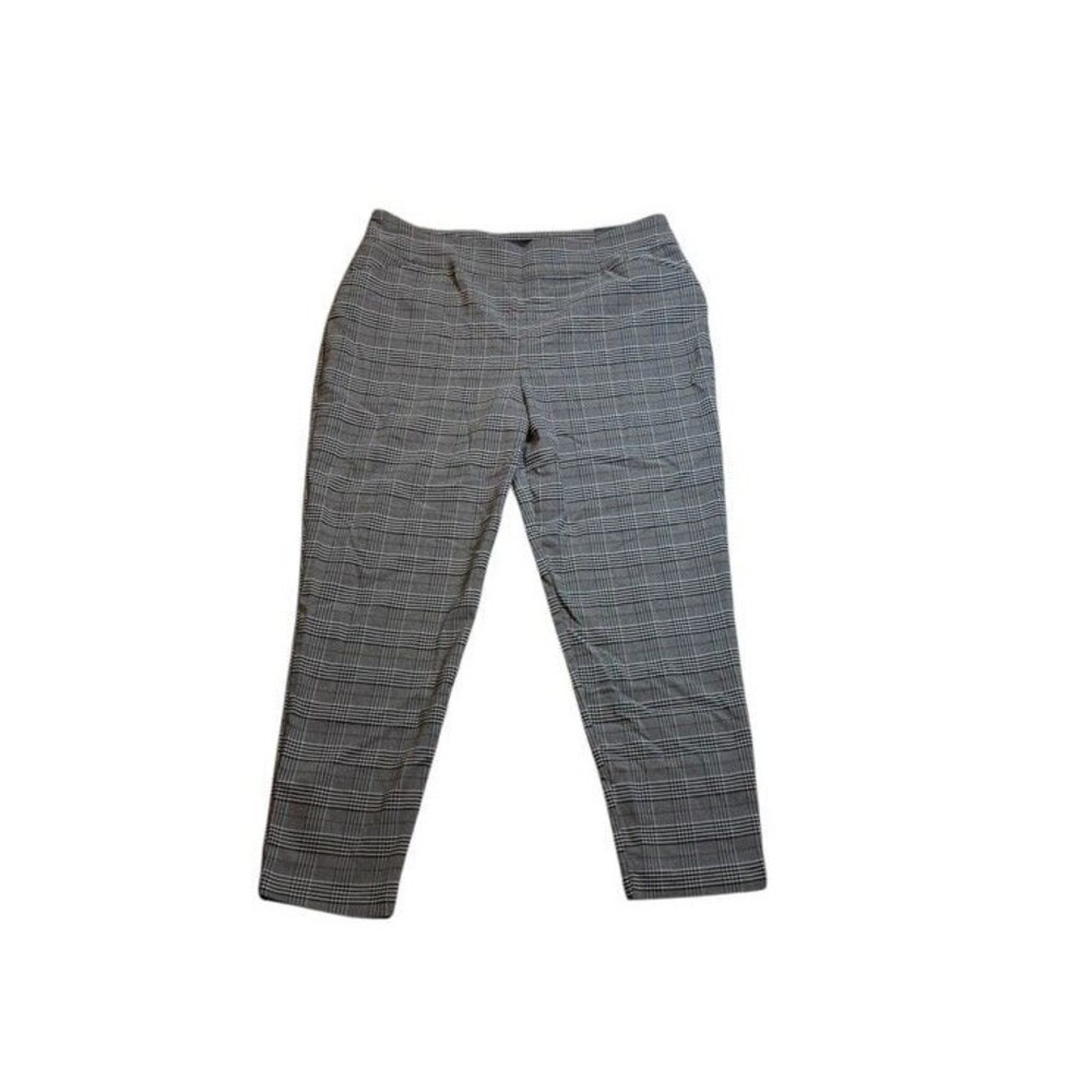Versona Modern Women's Size 18 Dress Pants Glen Check Pull On Ankle Plus-Stretch
